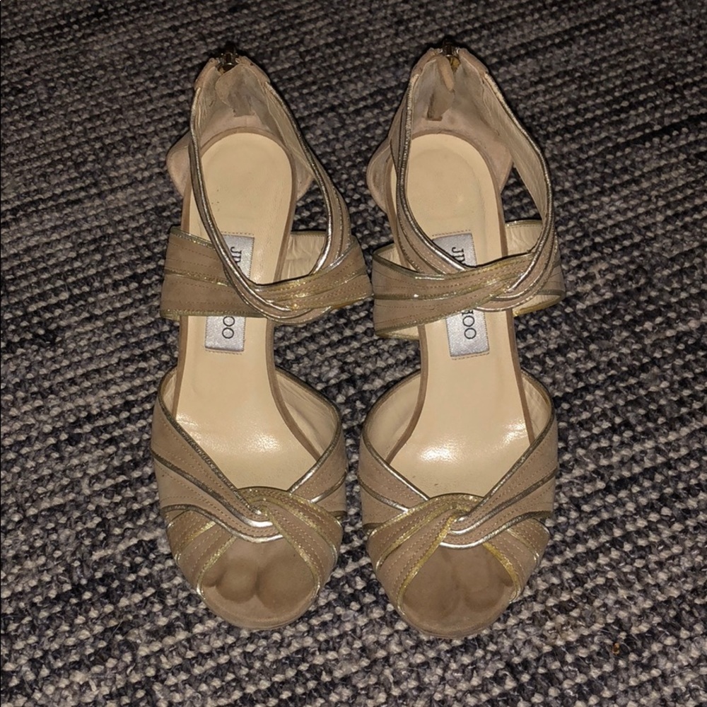 Jimmy Choo tan heel